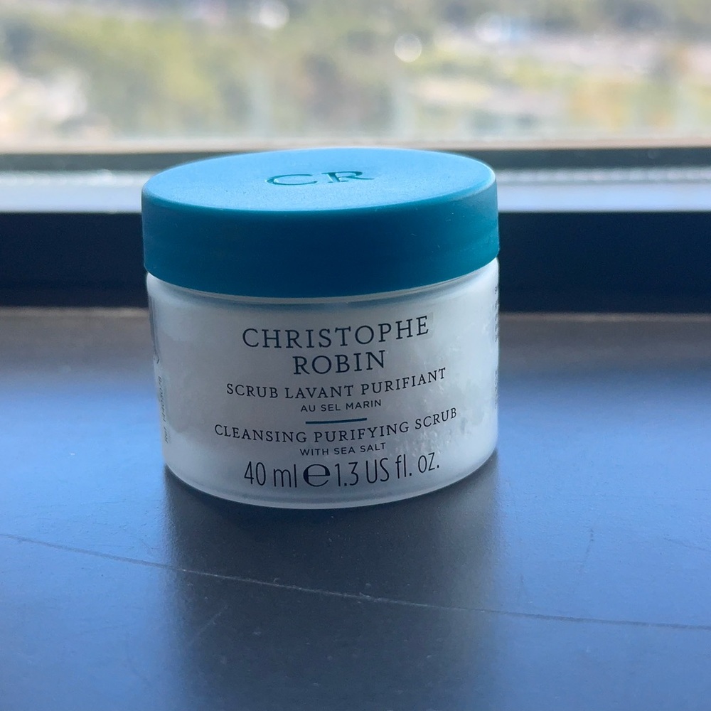 Christophe Robin Cleansing Purifying Scrub with Sea Salt - Blue and White